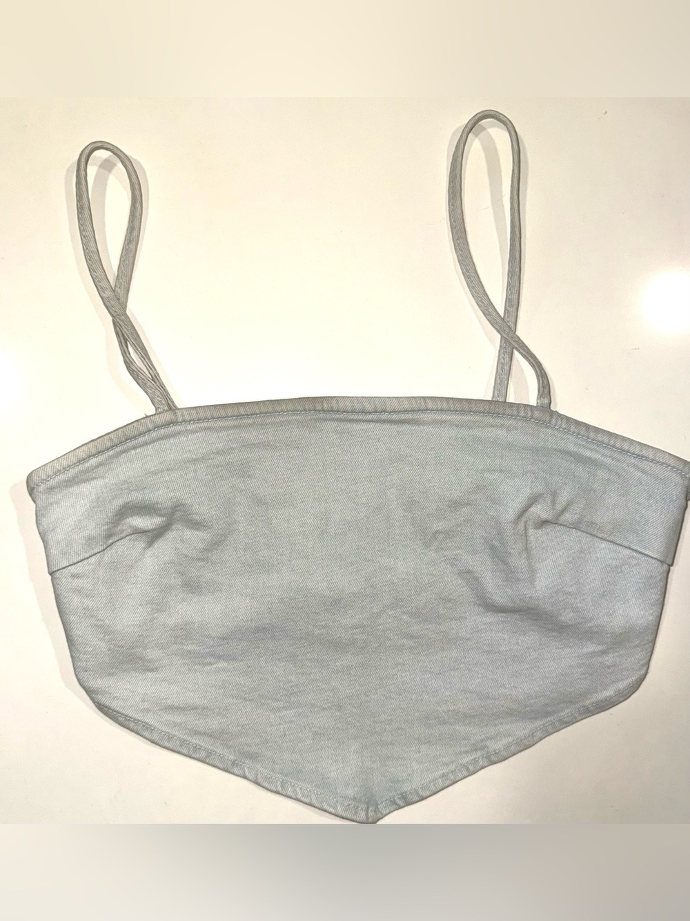Zara light was denim bandana/handkerchief top